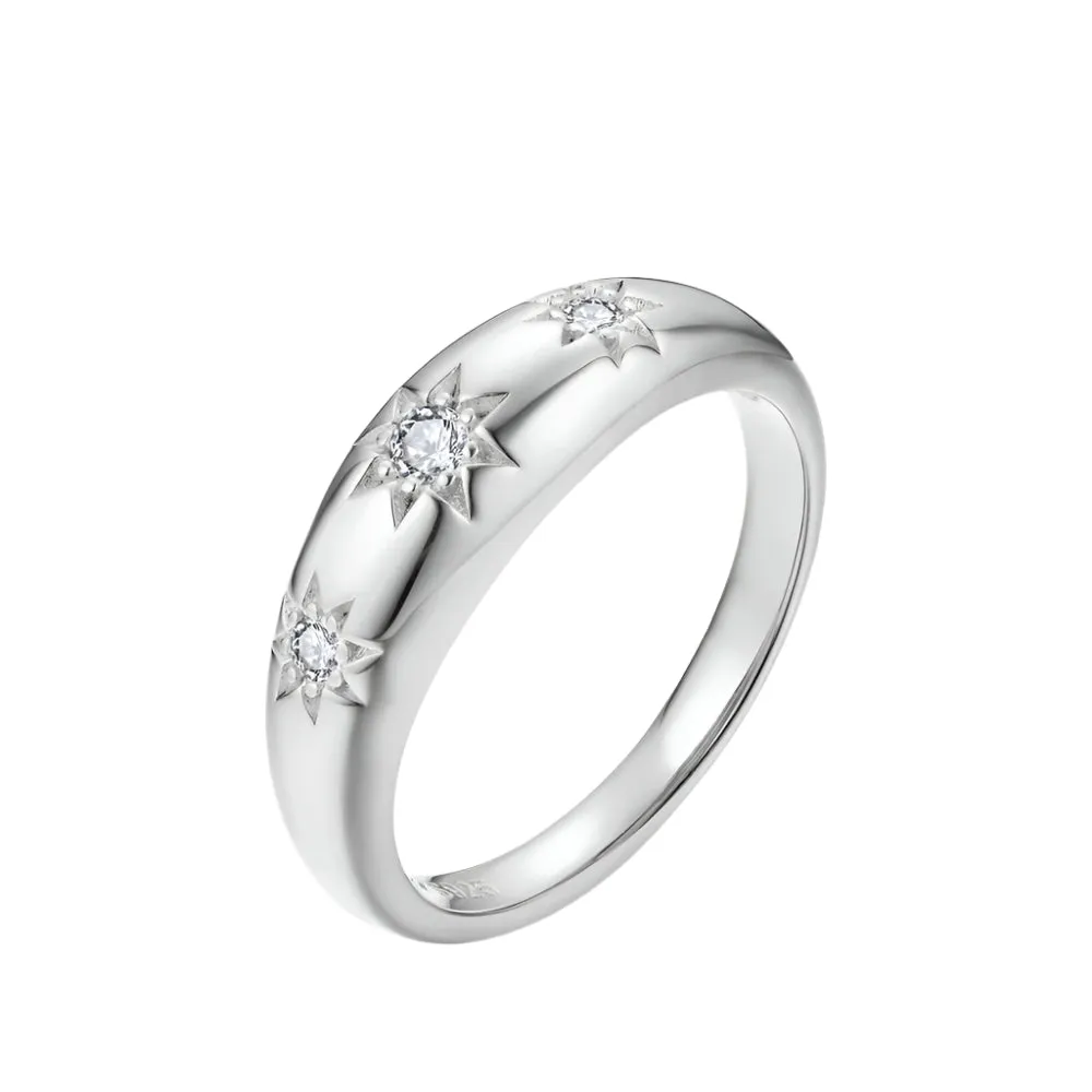 2.5mm Three Stars Diamond Wedding Band