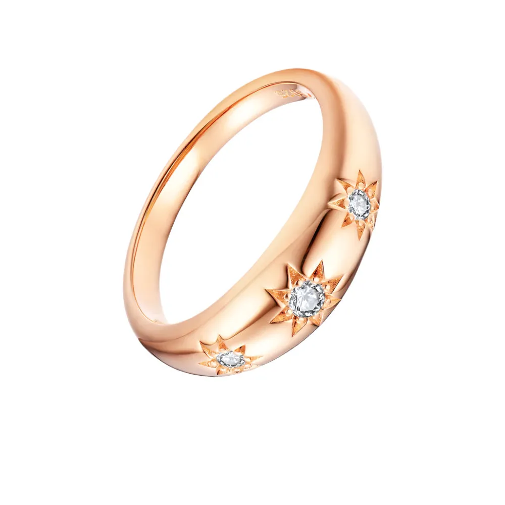 2.5mm Three Stars Diamond Wedding Band