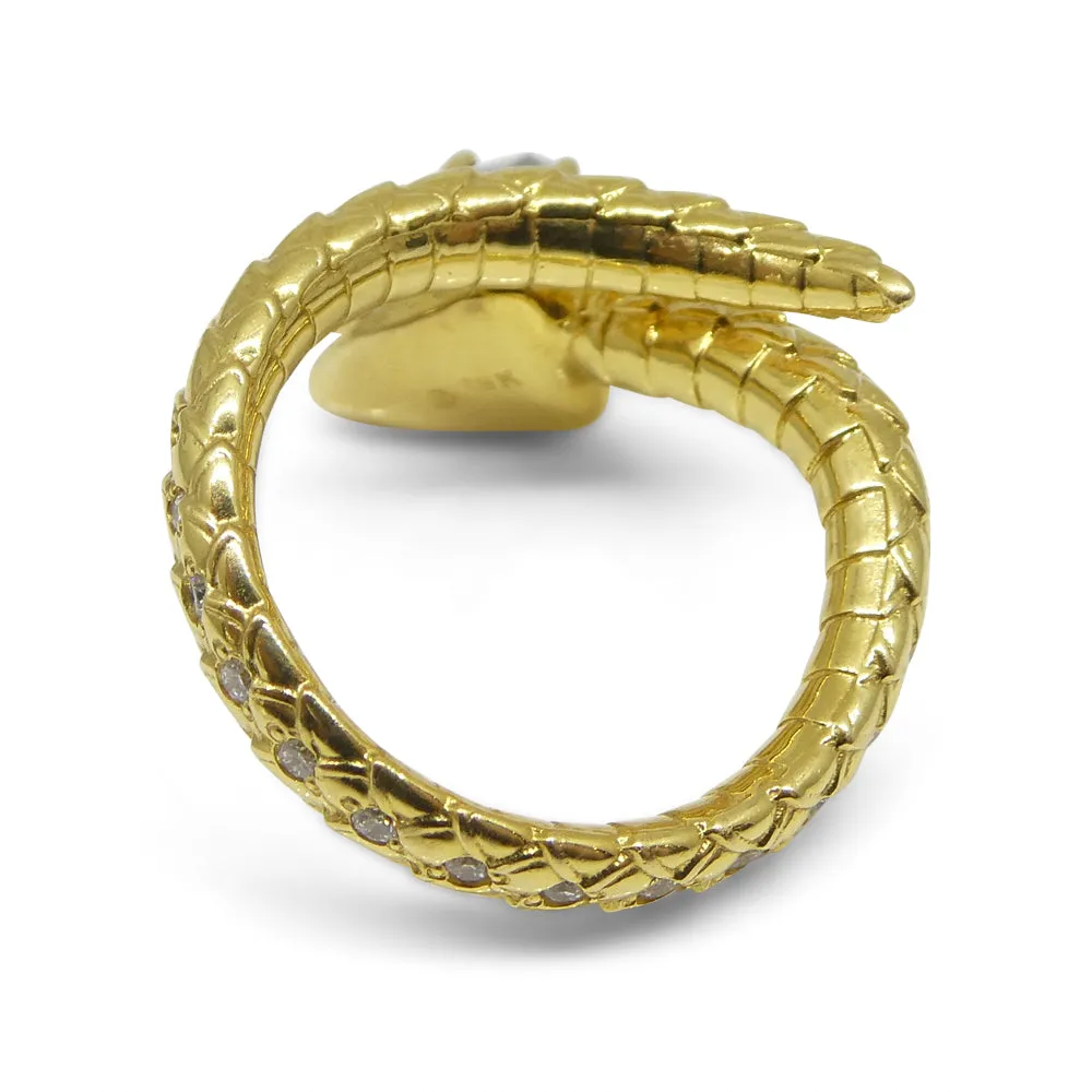3.45ct Grey & White Diamond Statement Snake Ring set in 18k Yellow Gold