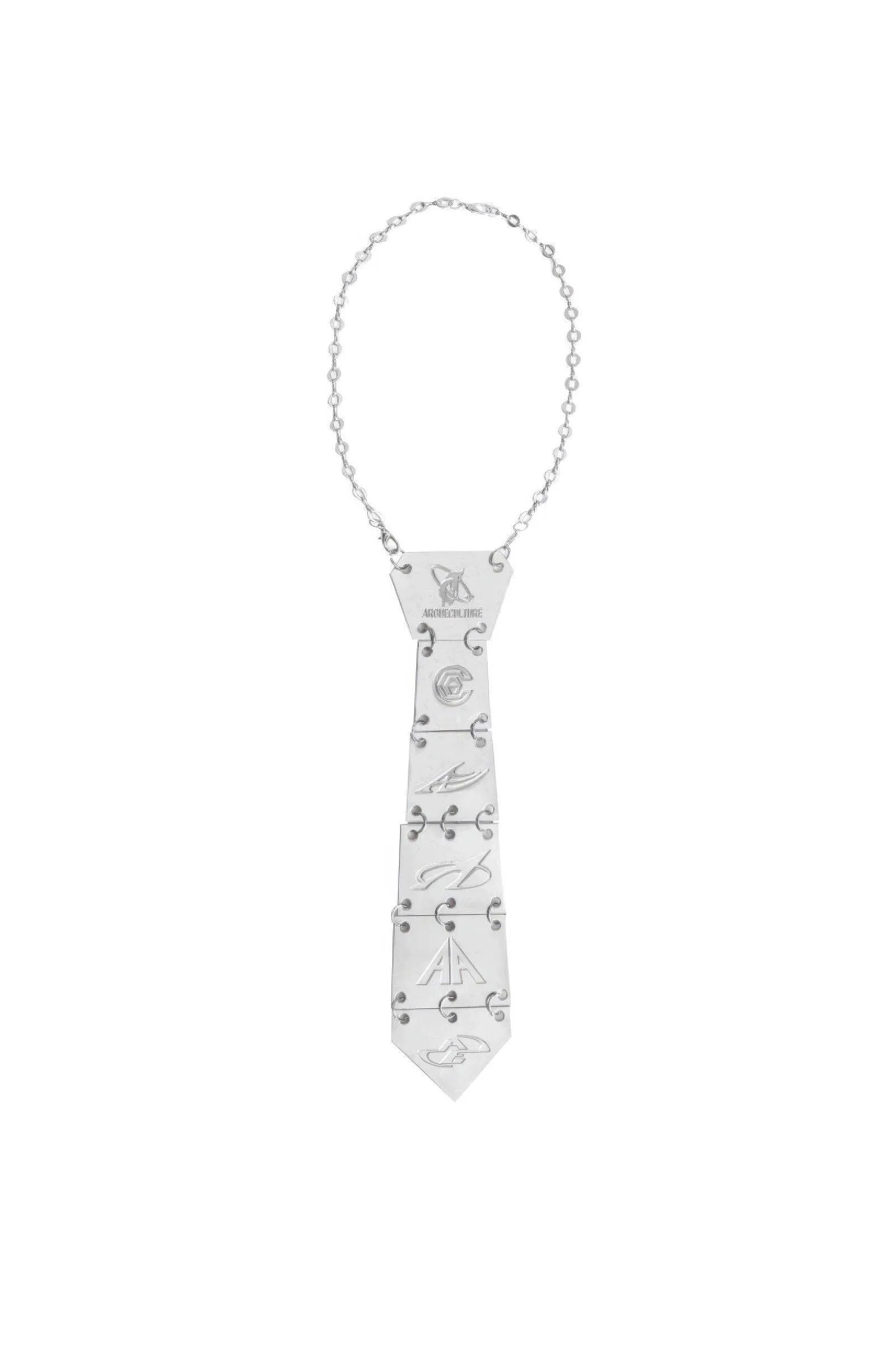 3D Spine-Inspired Metal Tie Necklace for a Bold, Modern Look