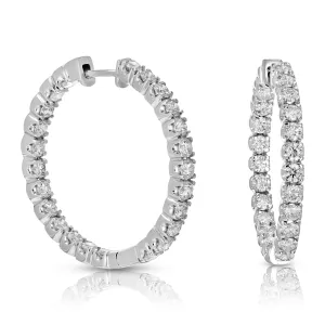 4 cttw Diamond Hoop Inside Out Earrings in 14K Gold
