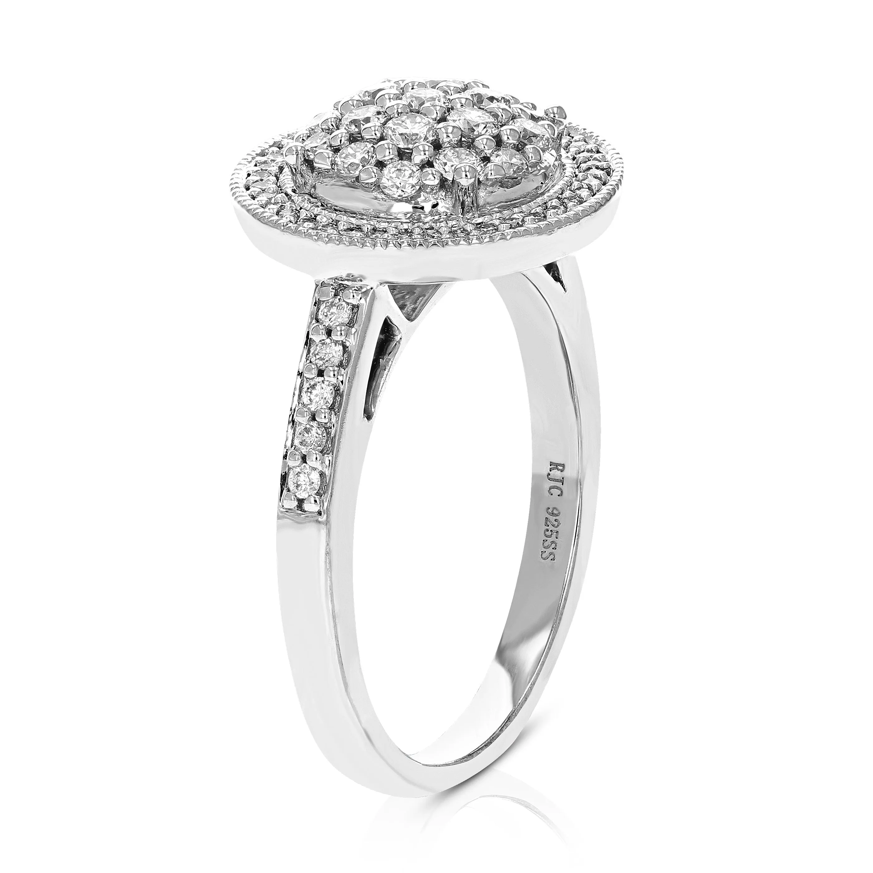 5/8 cttw Lab Grown Diamond Engagement Rings in Sterling Silver