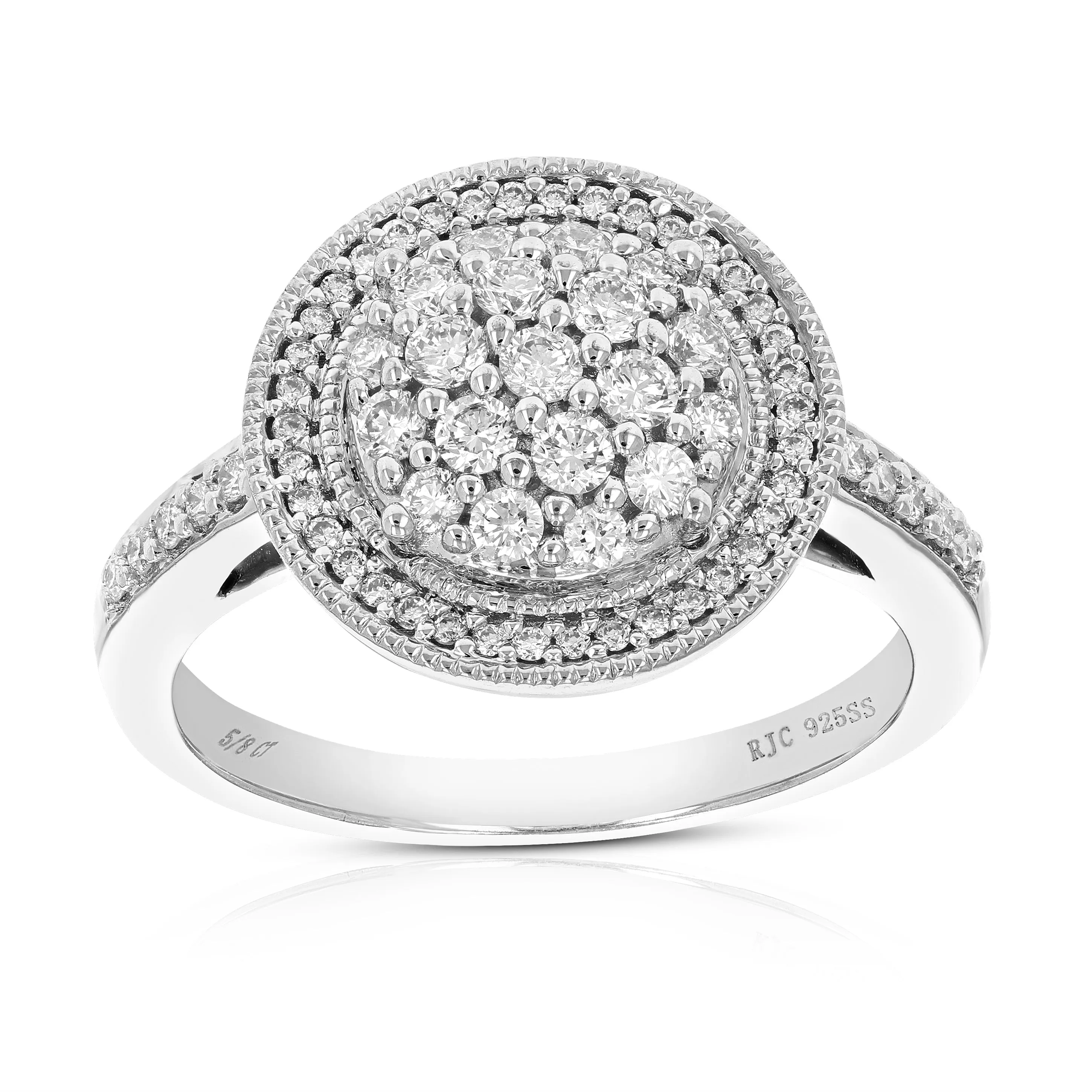 5/8 cttw Lab Grown Diamond Engagement Rings in Sterling Silver