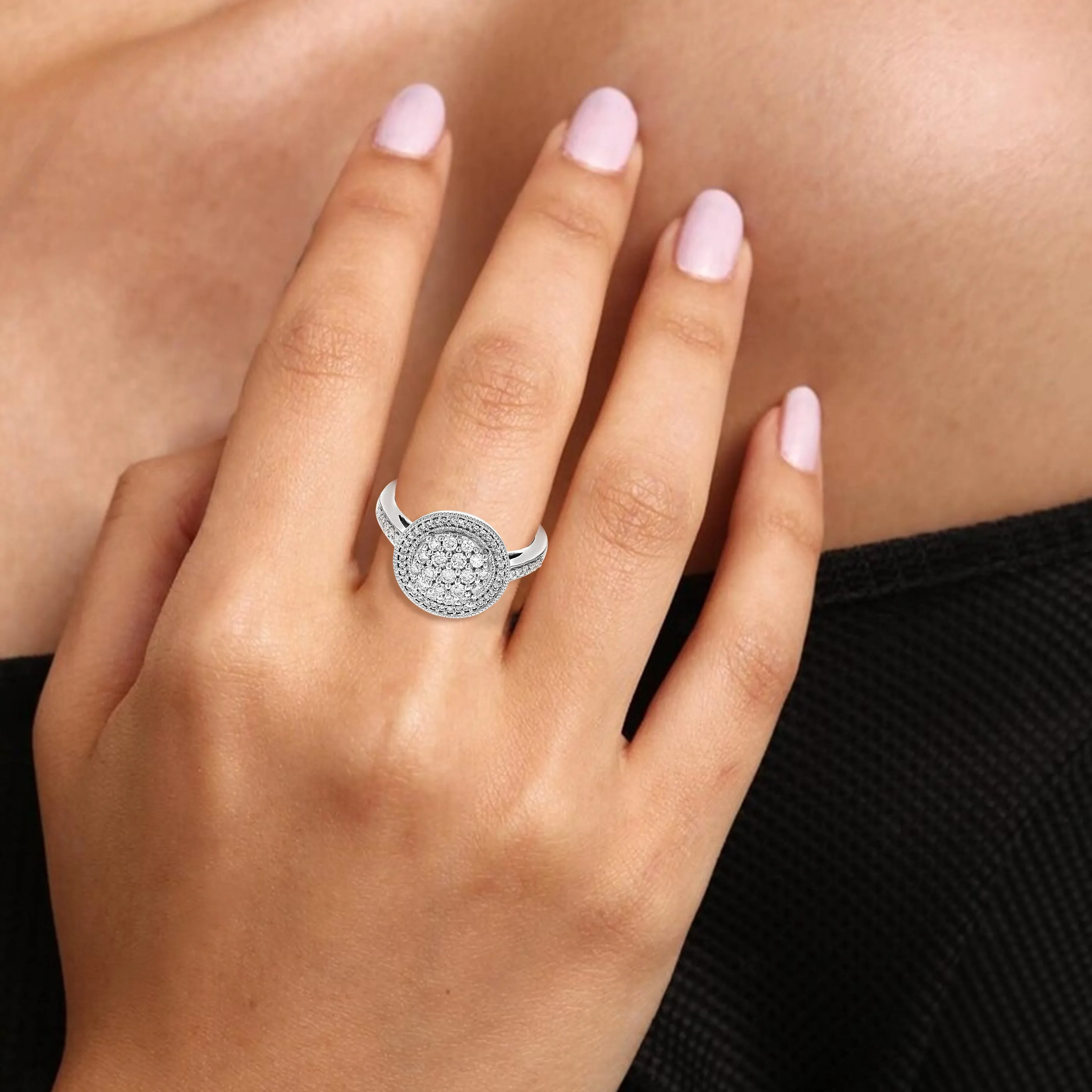 5/8 cttw Lab Grown Diamond Engagement Rings in Sterling Silver