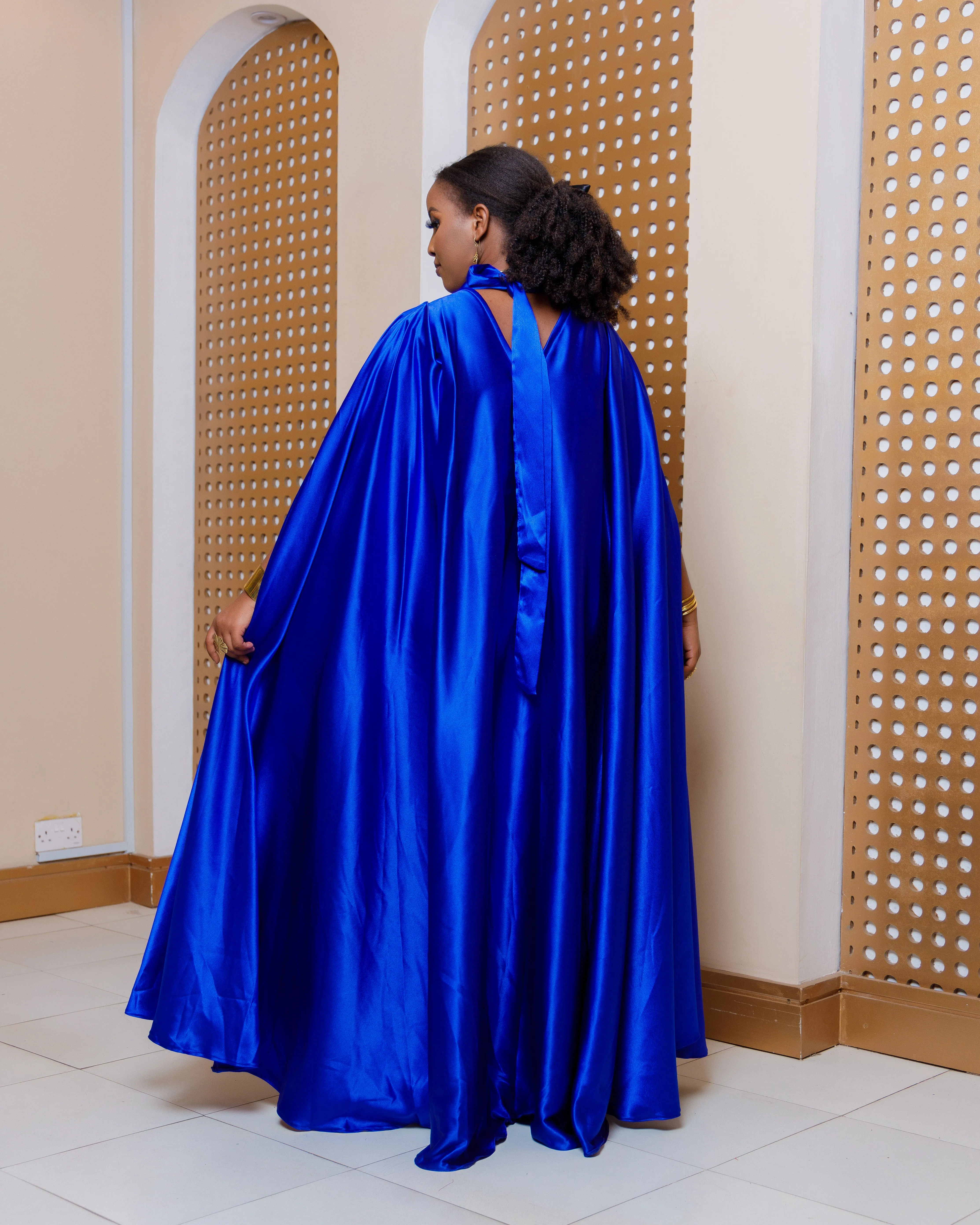 Abrar Kaftan Dress- Royal Blue