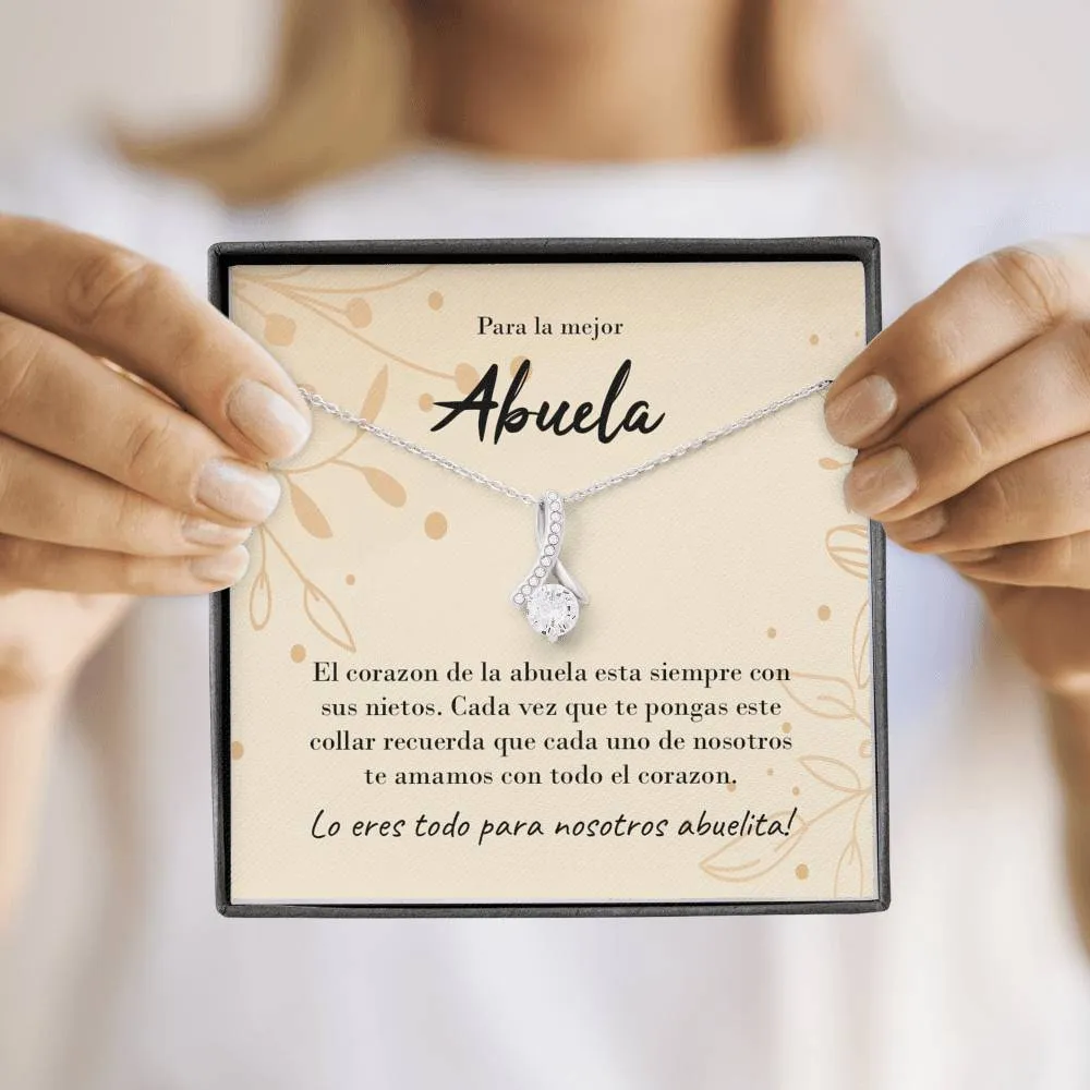Abuela Ribbon Drop Pendant Necklace