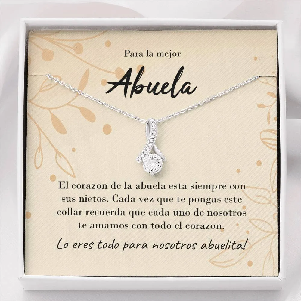 Abuela Ribbon Drop Pendant Necklace