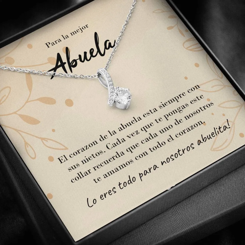 Abuela Ribbon Drop Pendant Necklace