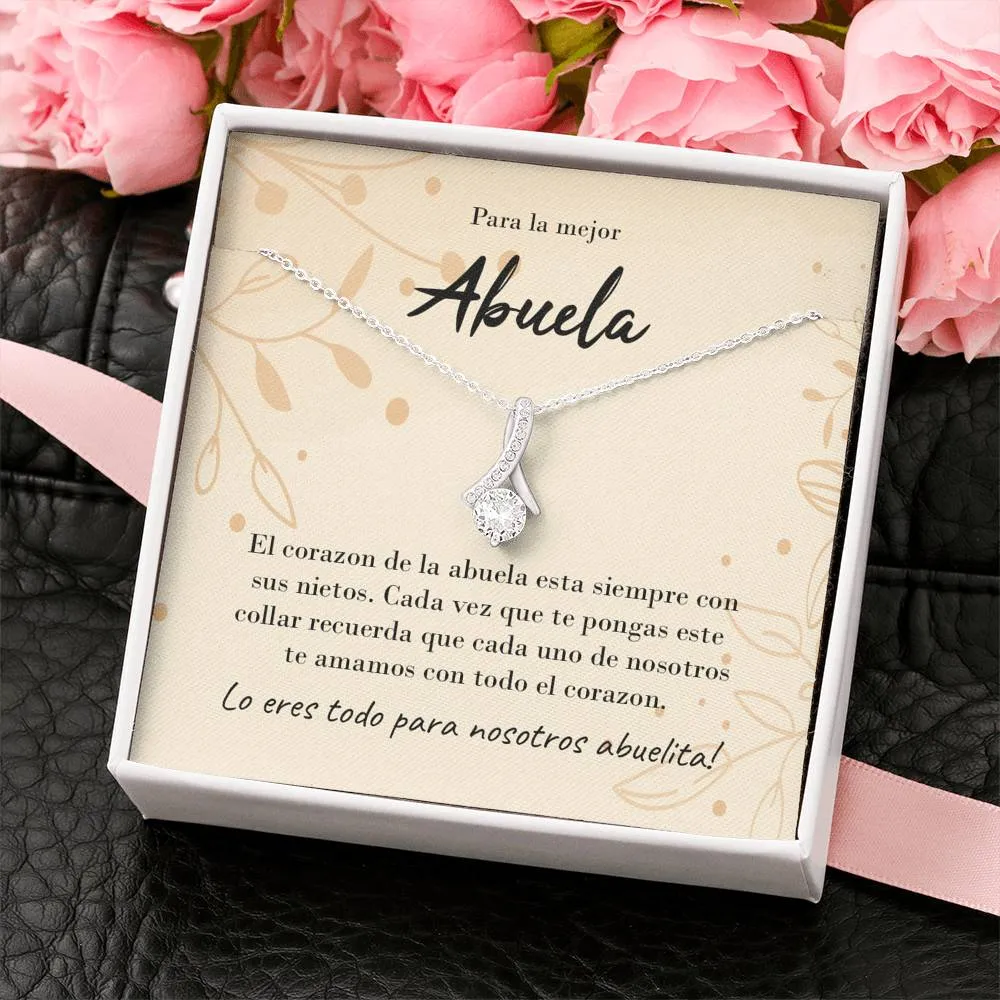 Abuela Ribbon Drop Pendant Necklace