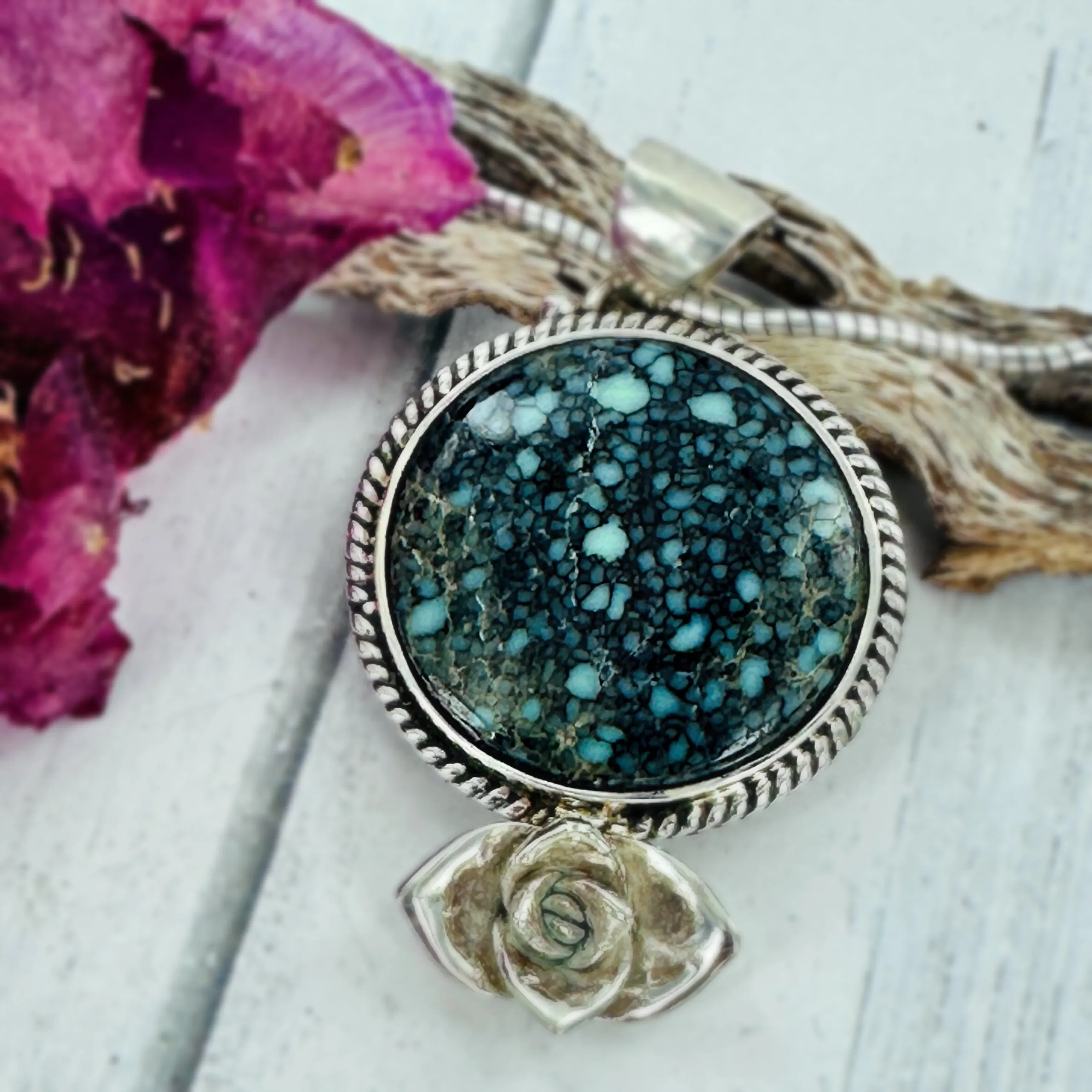 Ainsley Pendant | One of a Kind Poseidon Variscite