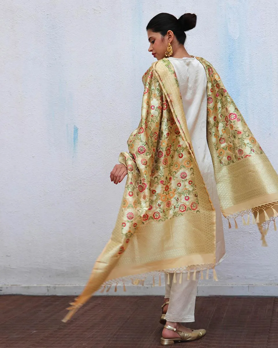Akidat Handwoven Banarasi Kimkhab Brocade Dupatta