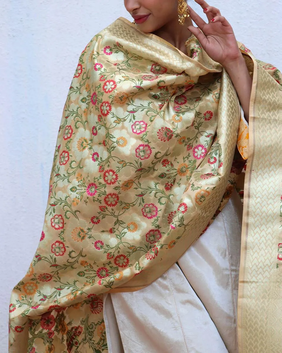 Akidat Handwoven Banarasi Kimkhab Brocade Dupatta