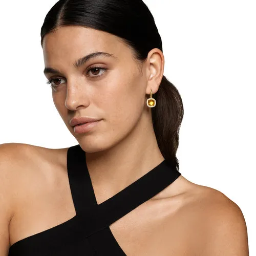 Albion Drop Earrings in 18K Yellow Gold with Citrine and Diamonds, 10mm