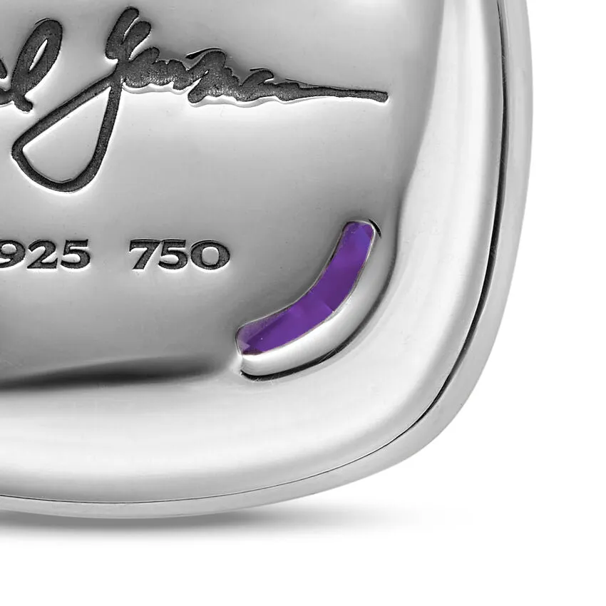 Albion Pendant in Sterling Silver with 18K Yellow Gold and Amethyst, 15mm