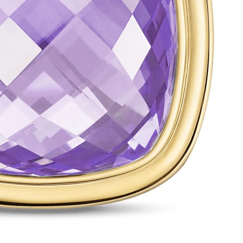 Albion Pendant in Sterling Silver with 18K Yellow Gold and Amethyst, 15mm