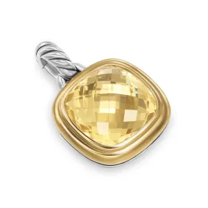 Albion Pendant in Sterling Silver with 18K Yellow Gold and Champagne Citrine, 11mm