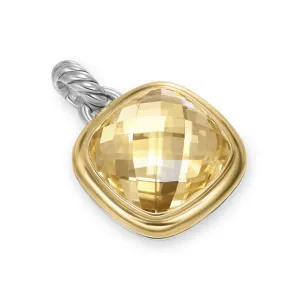 Albion Pendant in Sterling Silver with 18K Yellow Gold and Champagne Citrine, 15mm
