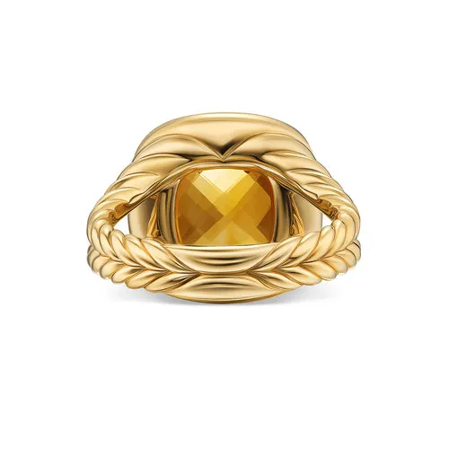 Albion Ring in 18K Yellow Gold with Citrine and Diamonds, 11mm, Size 7