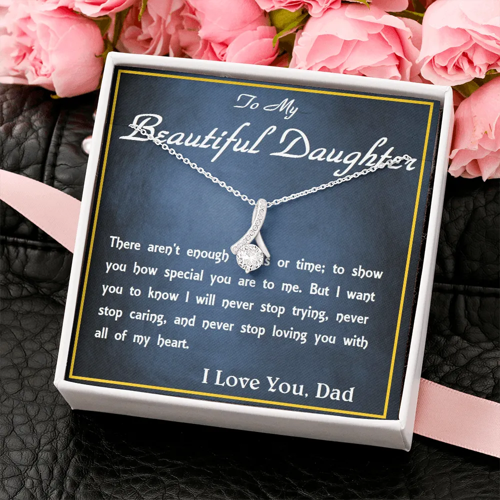 ALLURING BEAUTY Necklace, For Her, for Christmas, for Daughter, Birthday, Valentine's Day, Mother's Day, with Custom Message Card