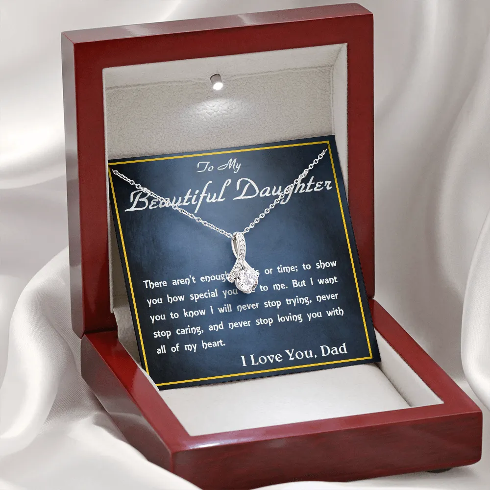 ALLURING BEAUTY Necklace, For Her, for Christmas, for Daughter, Birthday, Valentine's Day, Mother's Day, with Custom Message Card