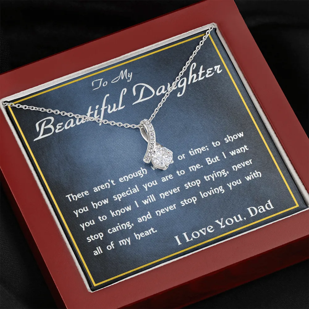 ALLURING BEAUTY Necklace, For Her, for Christmas, for Daughter, Birthday, Valentine's Day, Mother's Day, with Custom Message Card