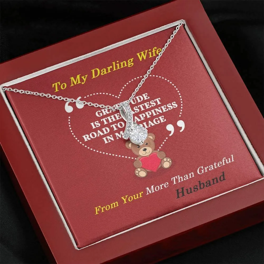 Alluring Beauty Necklace For Wife, Message Card Jewelry