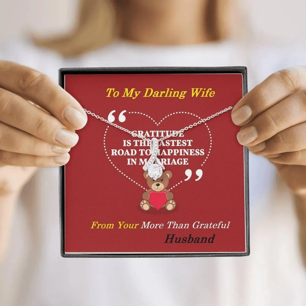 Alluring Beauty Necklace For Wife, Message Card Jewelry