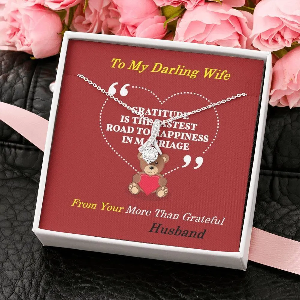 Alluring Beauty Necklace For Wife, Message Card Jewelry