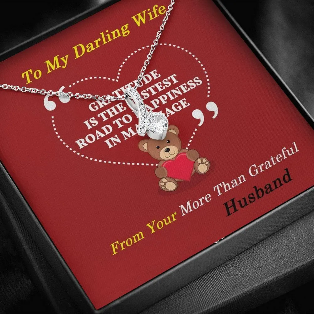 Alluring Beauty Necklace For Wife, Message Card Jewelry