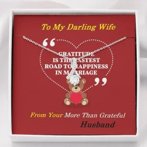 Alluring Beauty Necklace For Wife, Message Card Jewelry