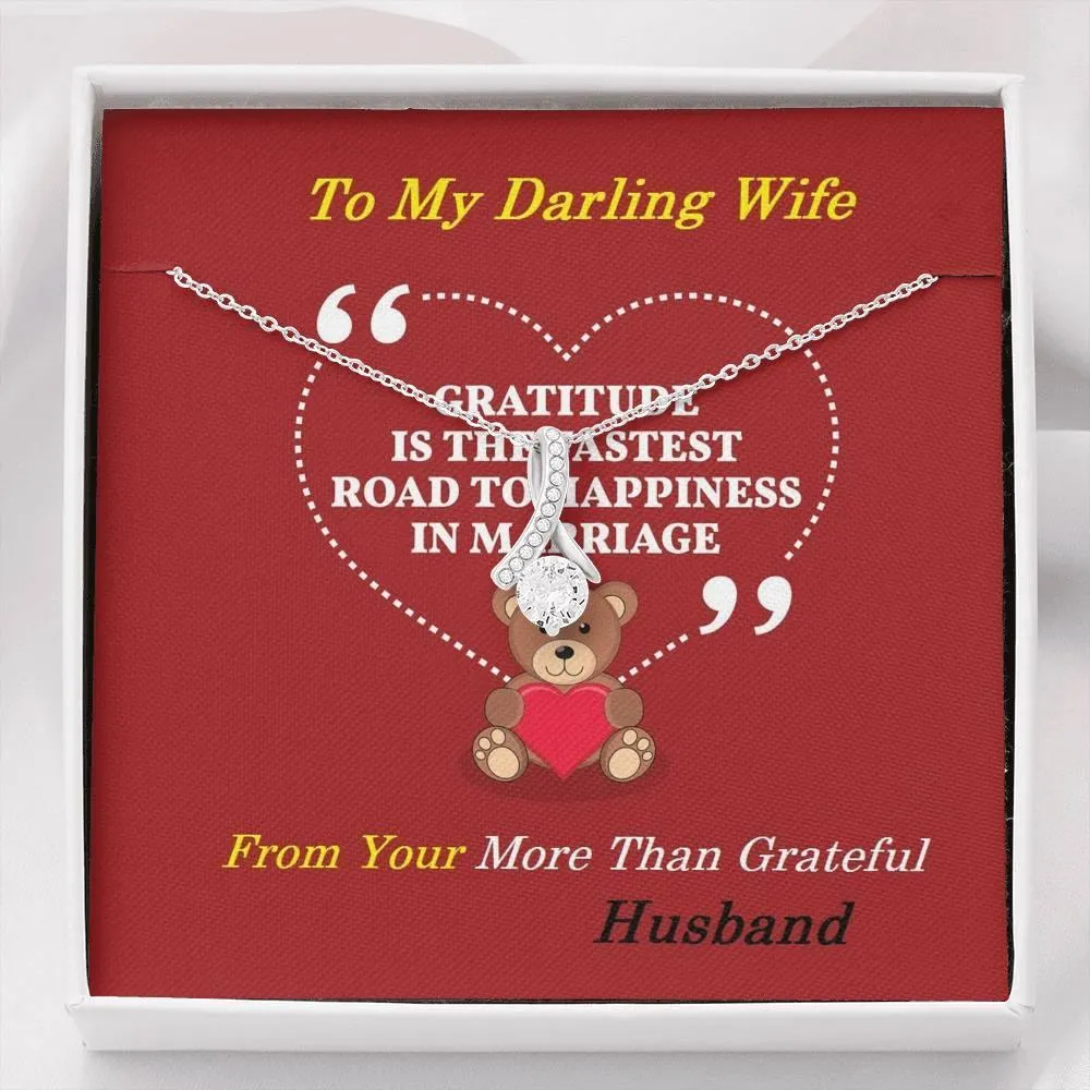 Alluring Beauty Necklace For Wife, Message Card Jewelry