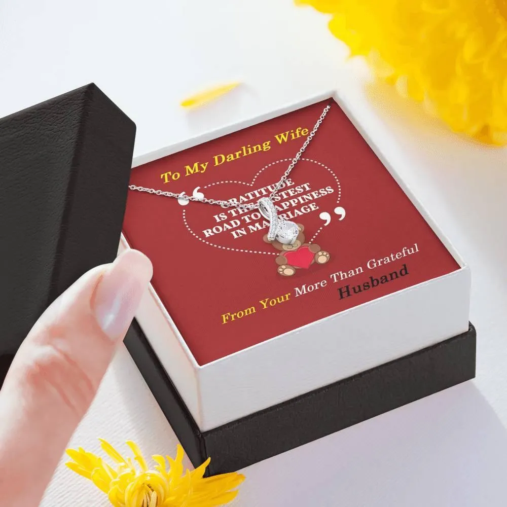 Alluring Beauty Necklace For Wife, Message Card Jewelry