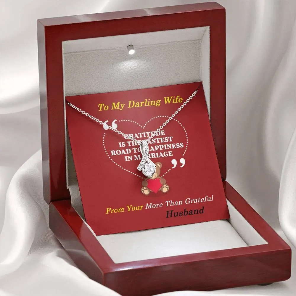 Alluring Beauty Necklace For Wife, Message Card Jewelry
