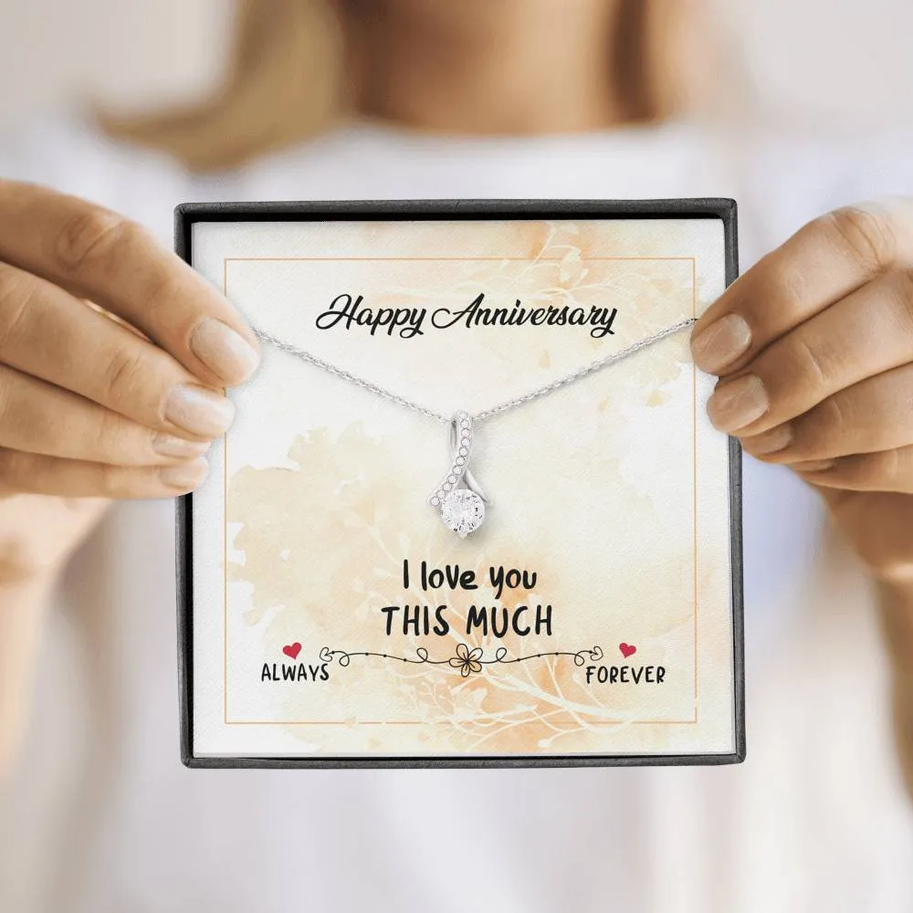 Always and forever-Alluring Beauty Solitaire Anniversary Necklace