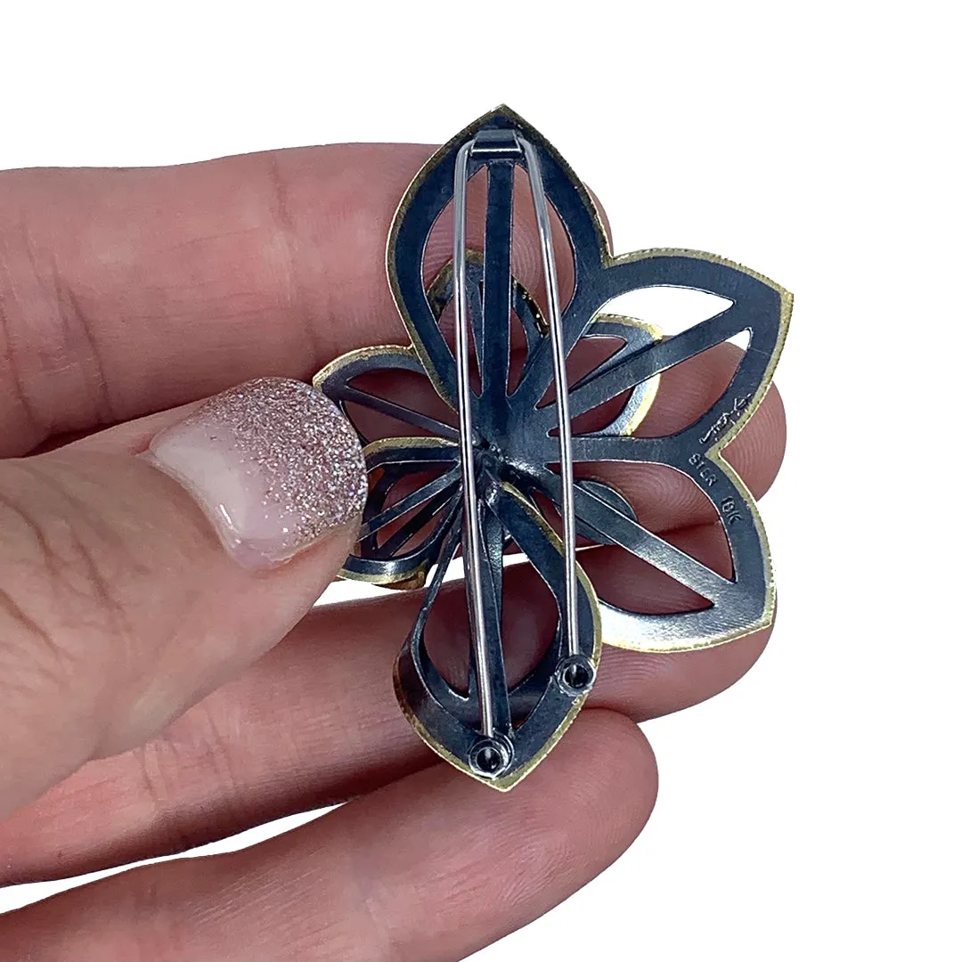 amethyst & iolite lapel pin
