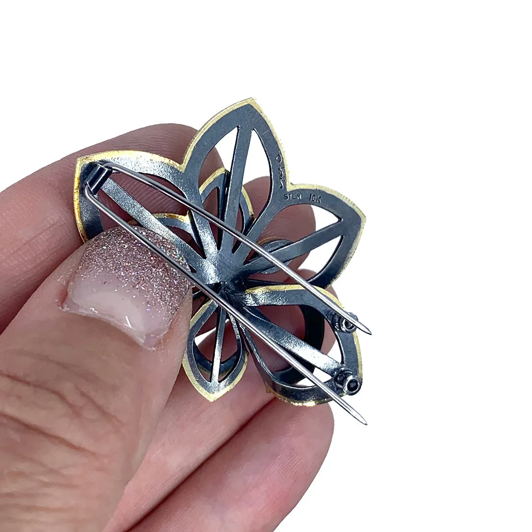 amethyst & iolite lapel pin
