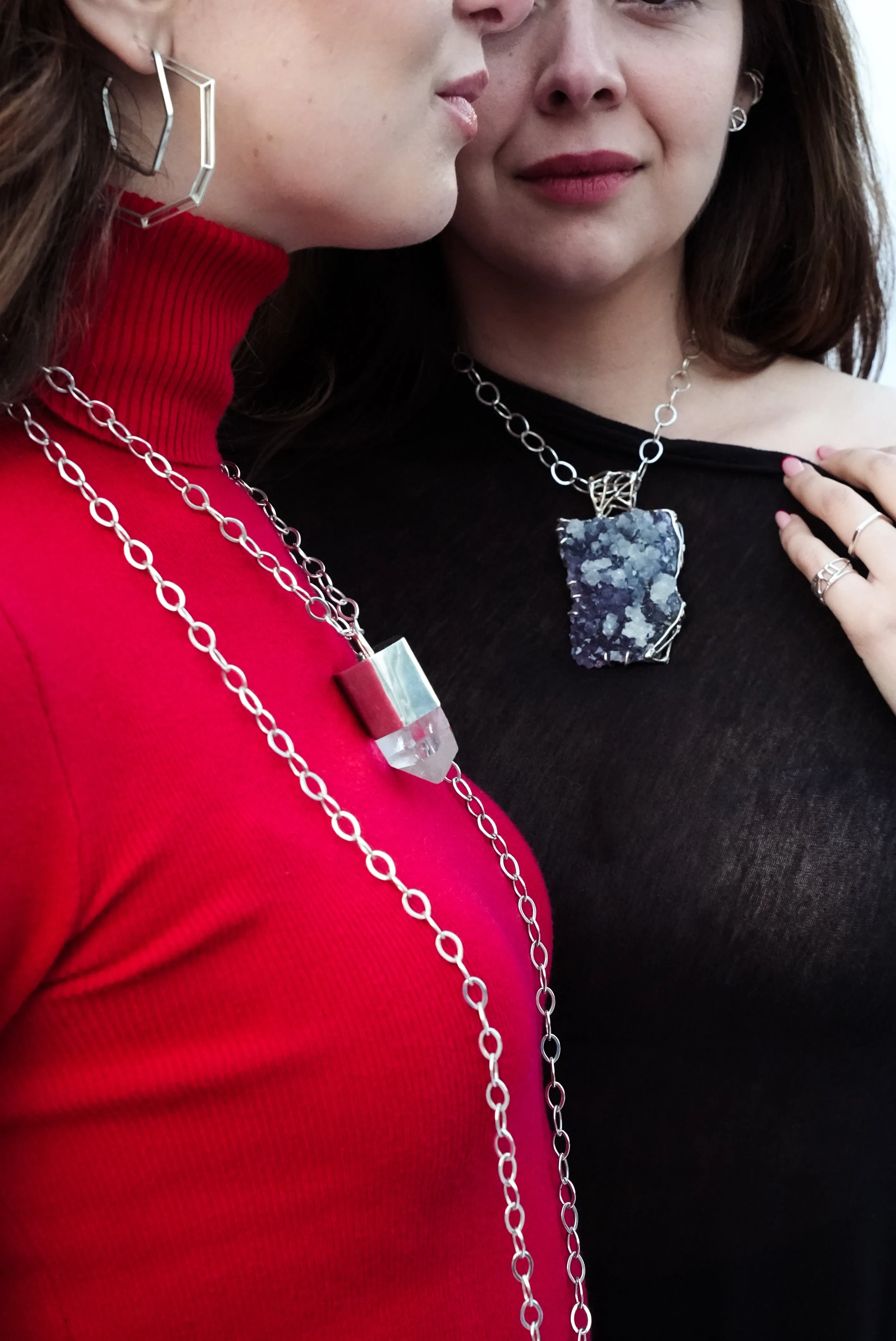 Amethyst Courage Statement Necklace in Sterling Silver