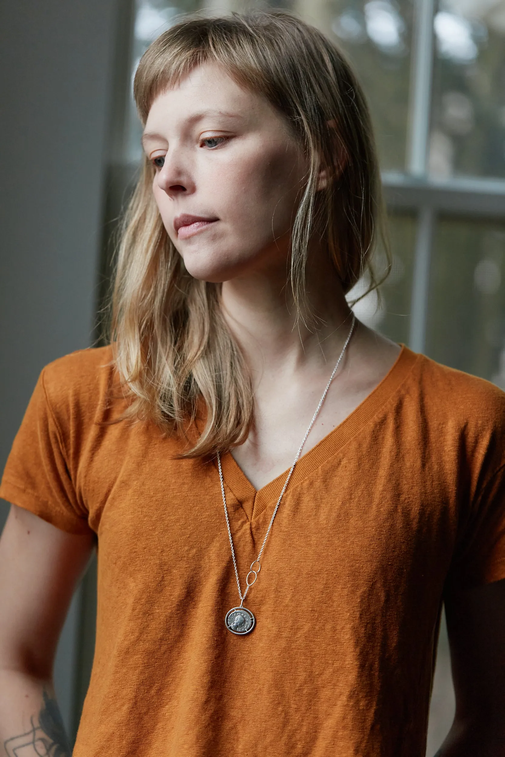 Ancient Empress Julia Maesa Coin Vanity Necklace