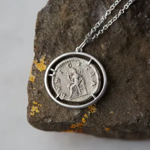 Ancient Empress Julia Maesa Coin Vanity Necklace