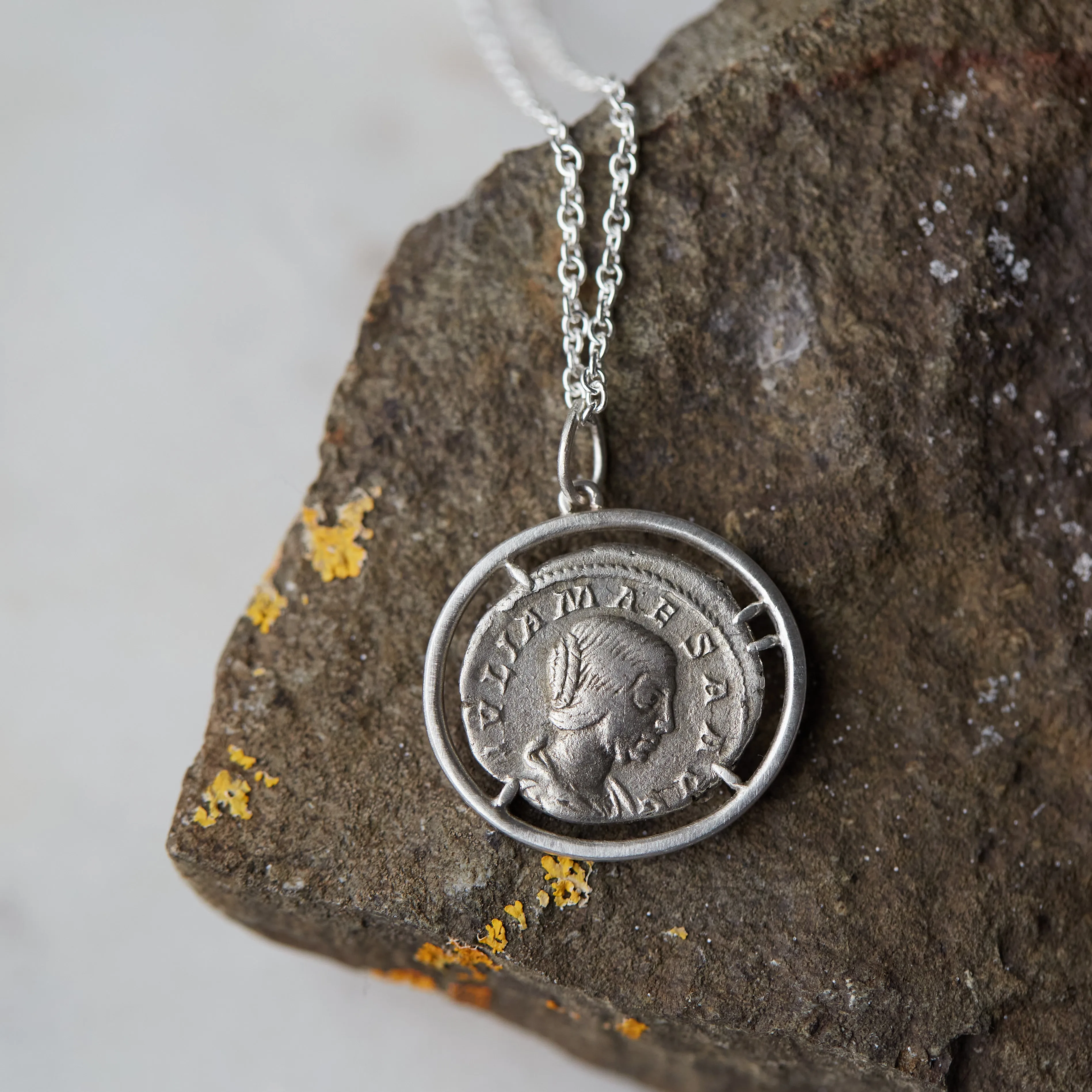 Ancient Empress Julia Maesa Coin Vanity Necklace