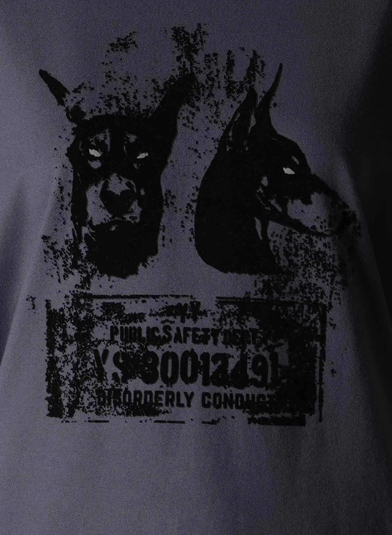 ANIMAL FLOCKED PRINT ROUND NECK SHORT SLEEVE T (DOG)