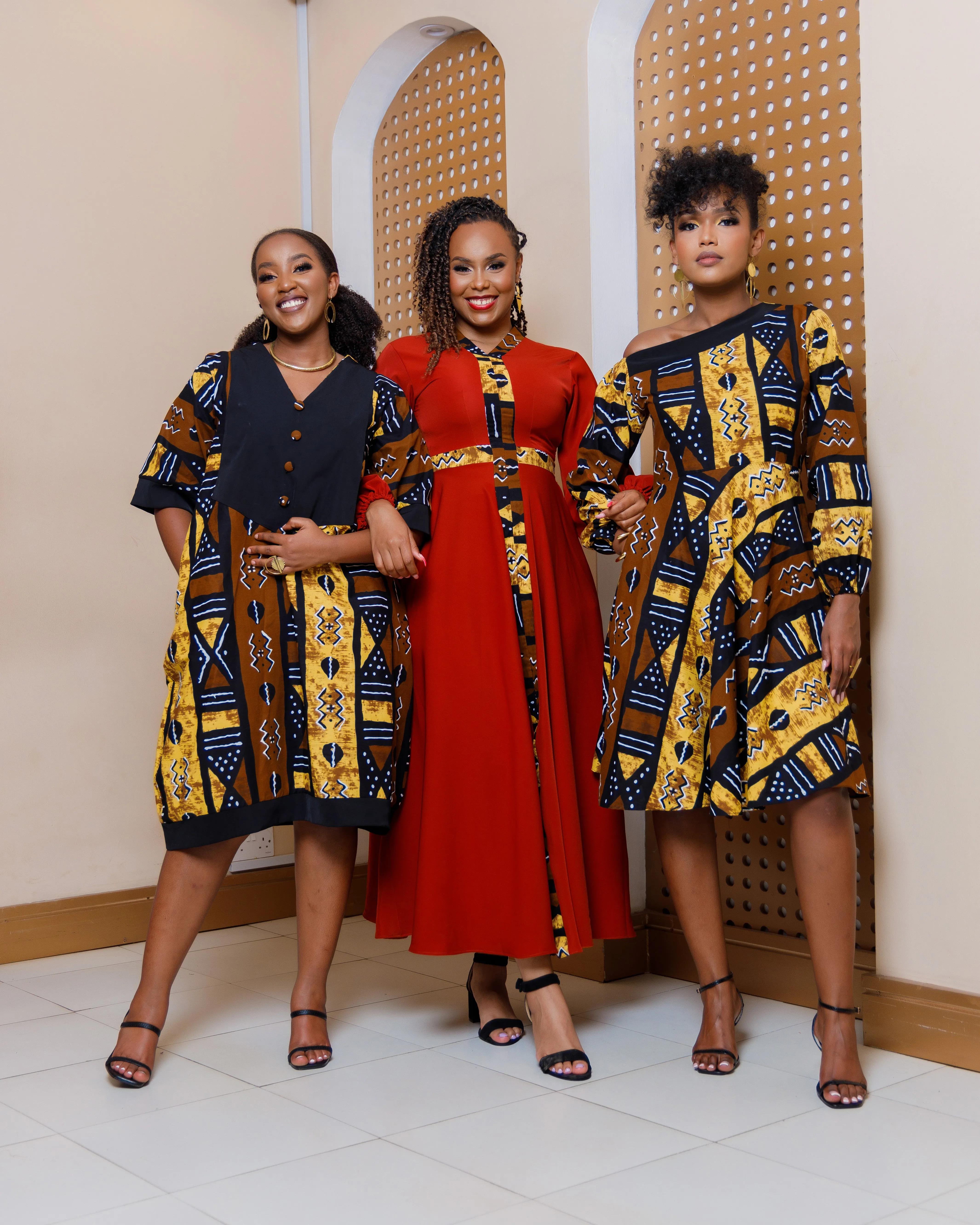 Ankara Arosen Dress- Brown