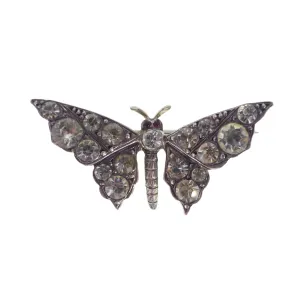 Antique Silver Paste Butterfly Brooch