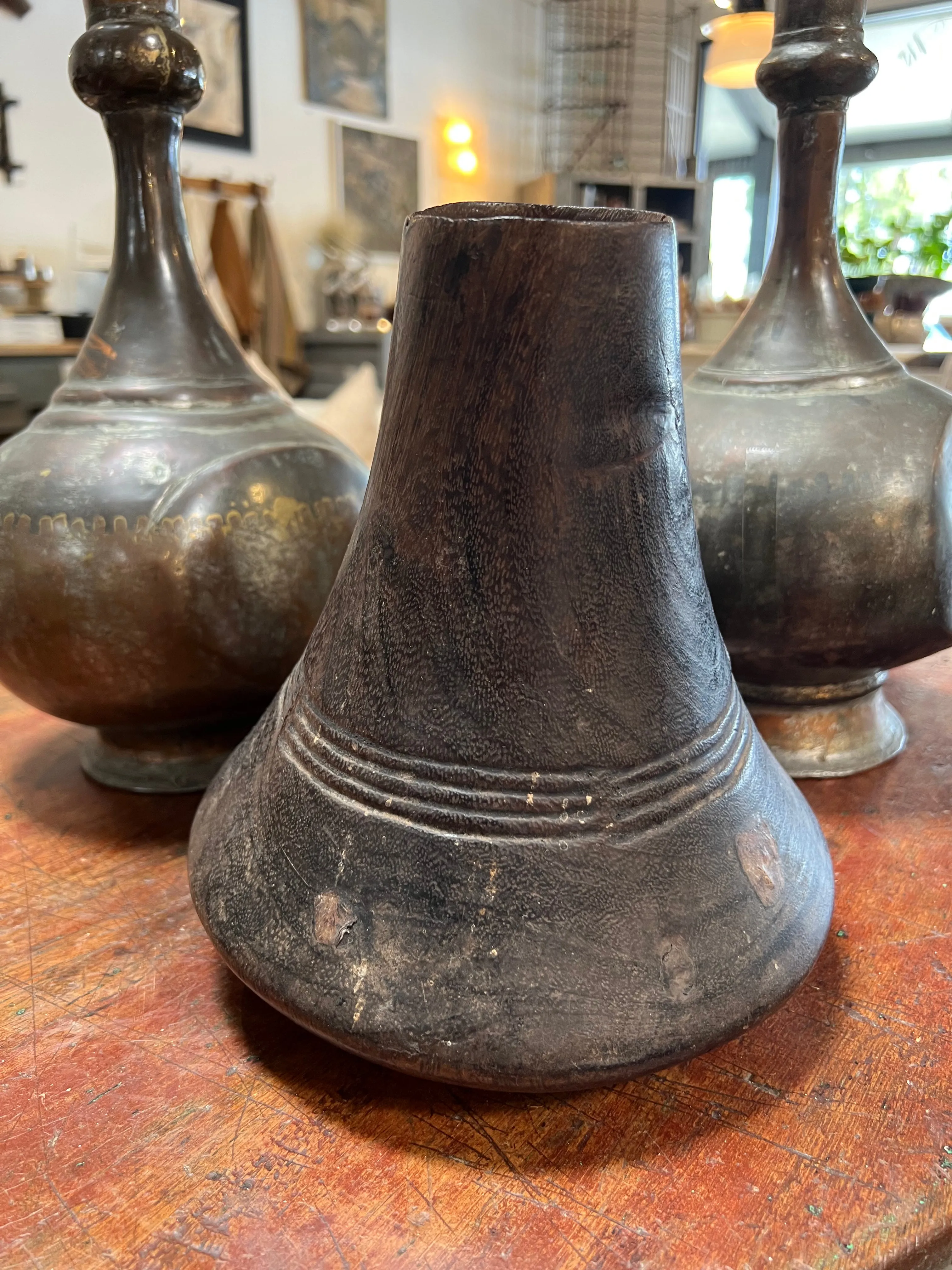 Antique Wooden Vase
