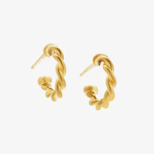 Ashley Grand Twist Baby Hoops in 20K Peach Gold