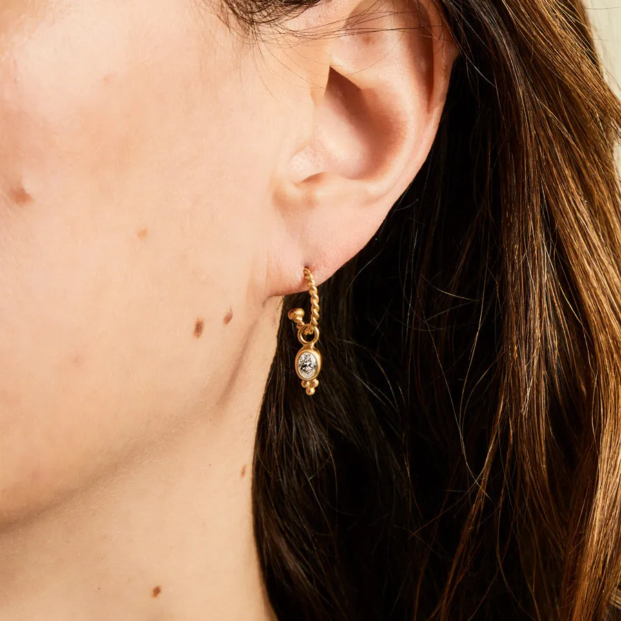 Ashley Twist Baby Hoops in 20K Peach Gold