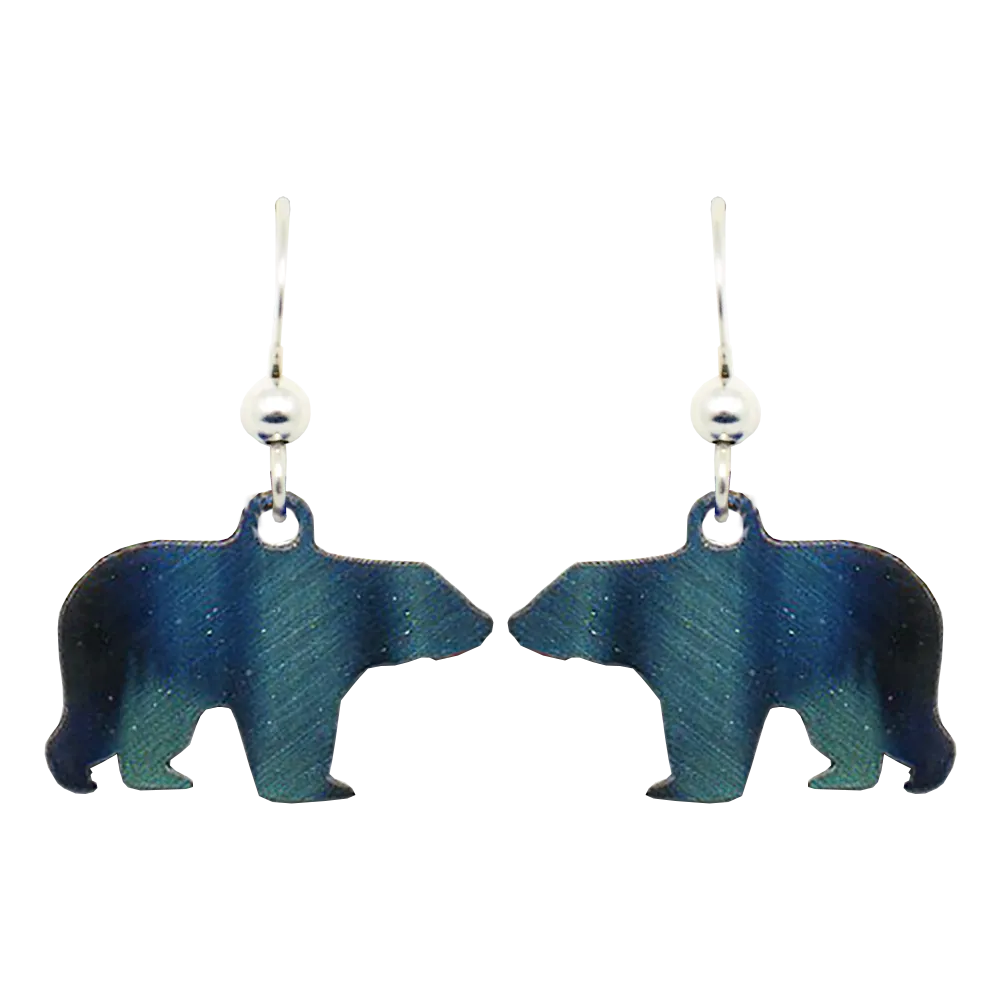 Aurora Bear Earrings, Sterling Silver Earwires # N1115