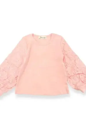 Baby Lace & Pearl Accent Blouse