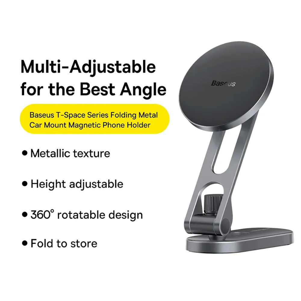 Baseus T Space Metal Folding Car Mount Magnetic Phone Holder - Galactic Silver