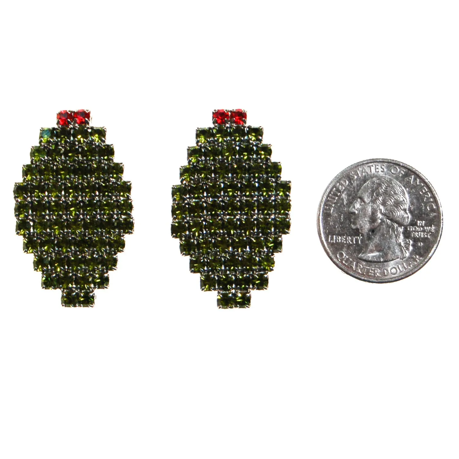 Bauer Olive Rhinestone Earrings